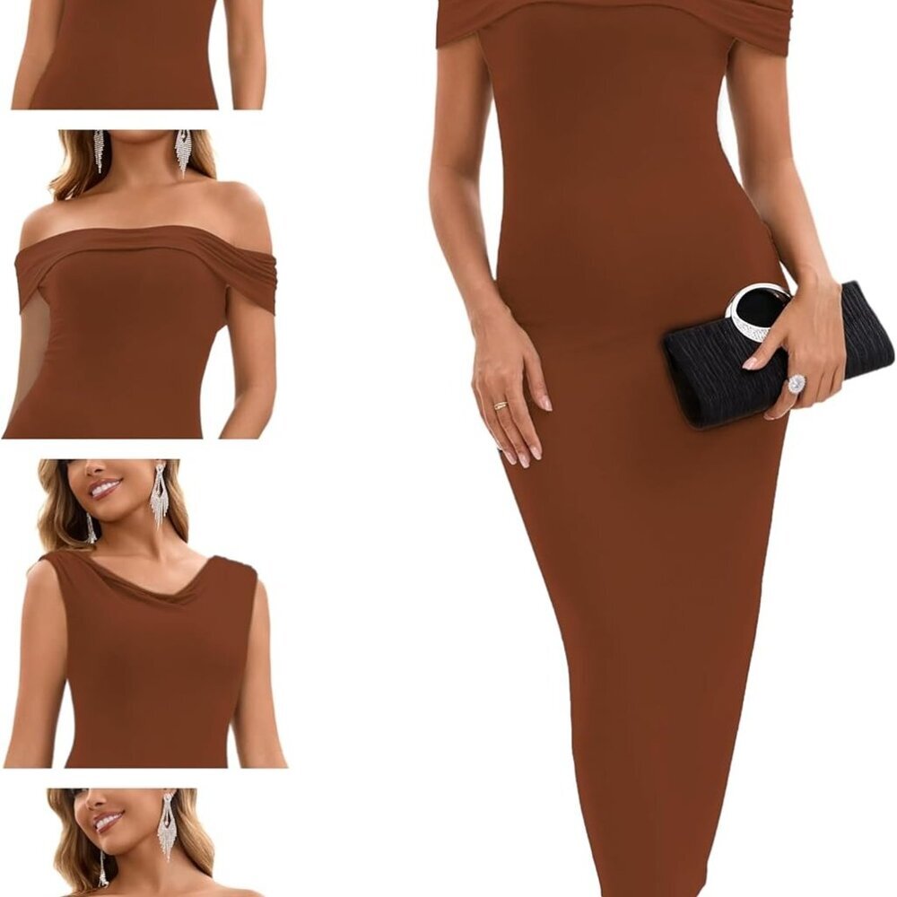 Women's Off Shoulder Bodycon Dress Rayon Spandex Cocktail Formal Summer